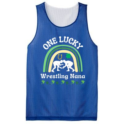 Wrestling Nana Grandma St Patrick's Day Sports Meaningful Gift Mesh Reversible Basketball Jersey Tank