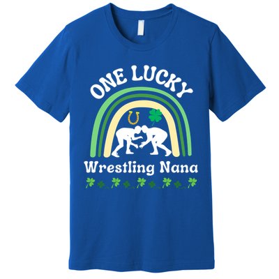 Wrestling Nana Grandma St Patrick's Day Sports Meaningful Gift Premium T-Shirt