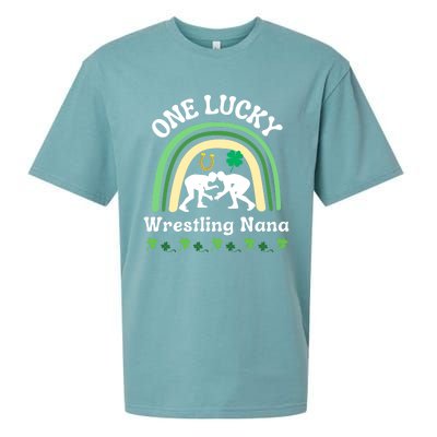 Wrestling Nana Grandma St Patrick's Day Sports Meaningful Gift Sueded Cloud Jersey T-Shirt