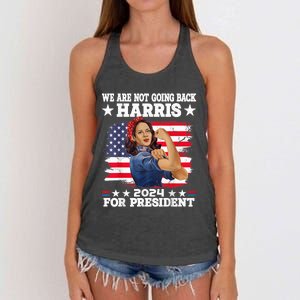 WeRe Not Going Back Vote For 2024 President Kamalaharris Kamalaharris Women's Knotted Racerback Tank