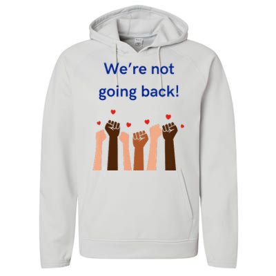 WeRe Not Going Back! V Neck Performance Fleece Hoodie