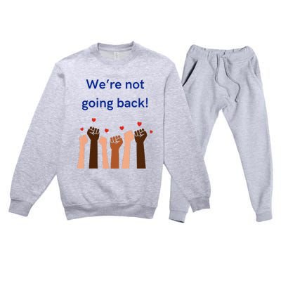 WeRe Not Going Back! V Neck Premium Crewneck Sweatsuit Set