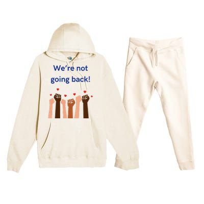 WeRe Not Going Back! V Neck Premium Hooded Sweatsuit Set