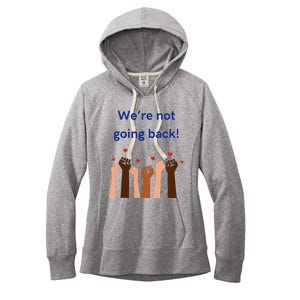 WeRe Not Going Back! V Neck Women's Fleece Hoodie