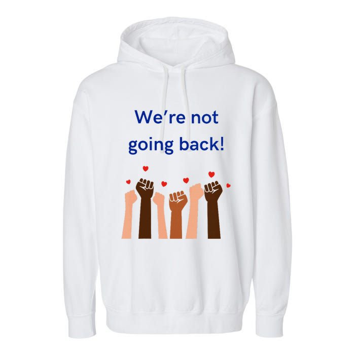 WeRe Not Going Back! V Neck Garment-Dyed Fleece Hoodie