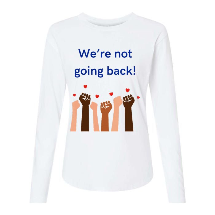 WeRe Not Going Back! V Neck Womens Cotton Relaxed Long Sleeve T-Shirt