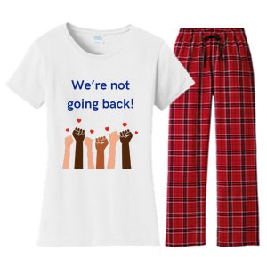 WeRe Not Going Back! V Neck Women's Flannel Pajama Set