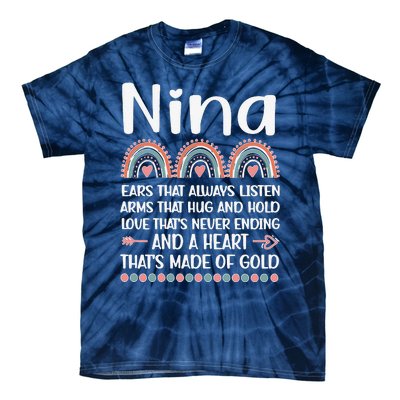 Womens Nina Grandmother Appreciation Nina Grandma Tie-Dye T-Shirt