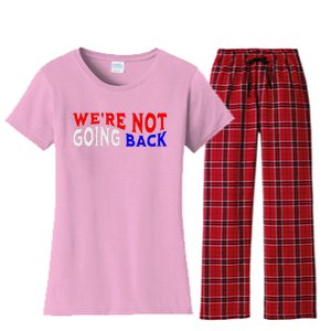 WeRe Not Going Back Democracy Election Vote V Neck Women's Flannel Pajama Set