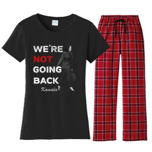 WeRe Not Going Back Kamala 2024 V Neck Women's Flannel Pajama Set