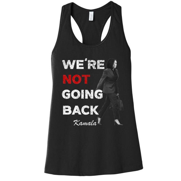 WeRe Not Going Back Kamala 2024 V Neck Women's Racerback Tank