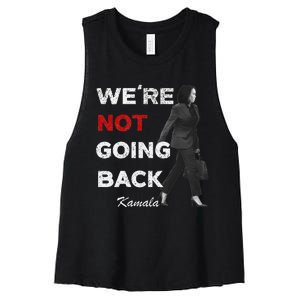 WeRe Not Going Back Kamala 2024 V Neck Women's Racerback Cropped Tank