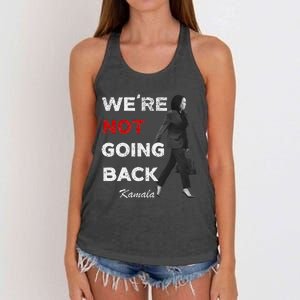 WeRe Not Going Back Kamala 2024 V Neck Women's Knotted Racerback Tank