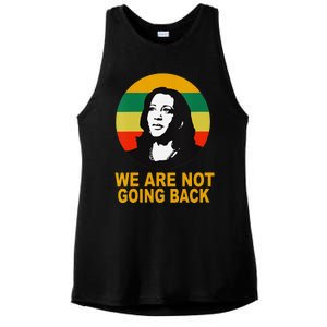 WeRe Not Going Back Vote For 2024 President Kamala Harris V Neck Ladies PosiCharge Tri-Blend Wicking Tank