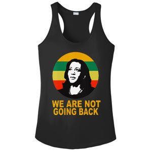 WeRe Not Going Back Vote For 2024 President Kamala Harris V Neck Ladies PosiCharge Competitor Racerback Tank