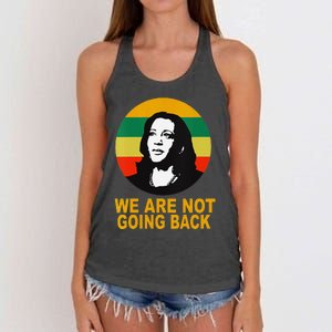 WeRe Not Going Back Vote For 2024 President Kamala Harris V Neck Women's Knotted Racerback Tank