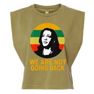 WeRe Not Going Back Vote For 2024 President Kamala Harris V Neck Garment-Dyed Women's Muscle Tee