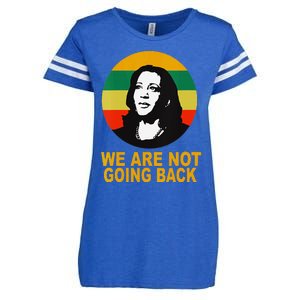 WeRe Not Going Back Vote For 2024 President Kamala Harris V Neck Enza Ladies Jersey Football T-Shirt