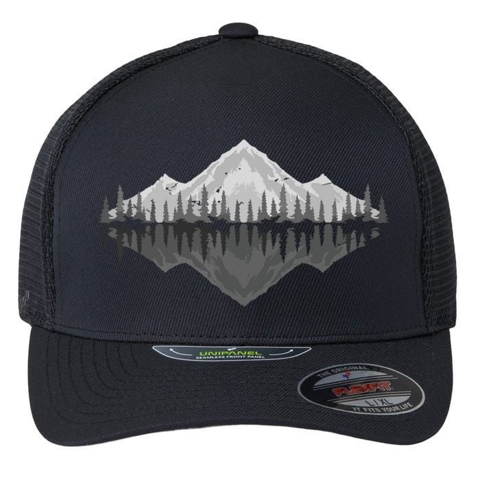 Wildlife Nature Hiking Hiker Forest Reflection Mountain Flexfit Unipanel Trucker Cap