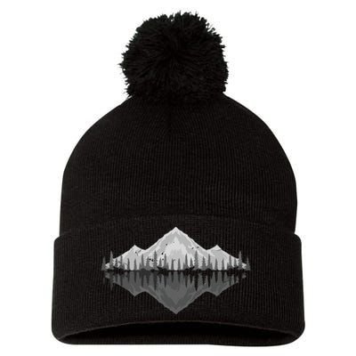 Wildlife Nature Hiking Hiker Forest Reflection Mountain Pom Pom 12in Knit Beanie