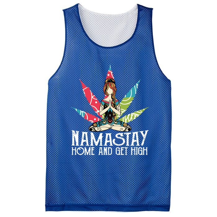 Weed Namastay Home And Get High Cannabis Namaste Yoga Gift Mesh Reversible Basketball Jersey Tank