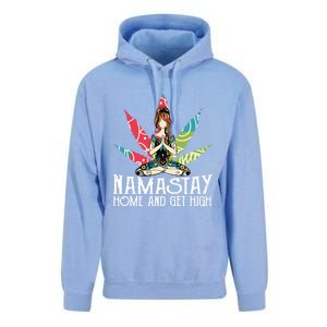 Weed Namastay Home And Get High Cannabis Namaste Yoga Gift Unisex Surf Hoodie