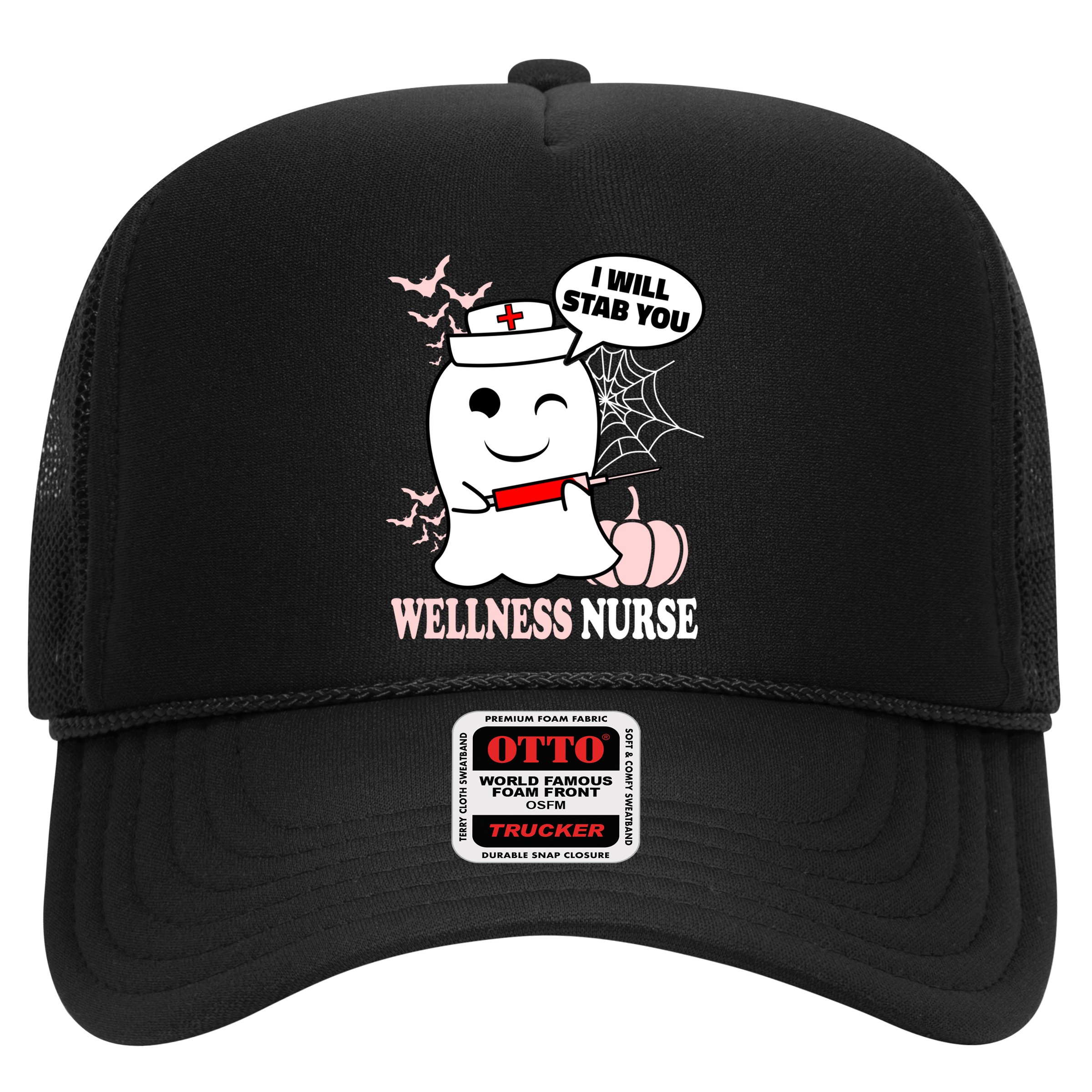 Wellness Nurse Halloween I Will Stab You Funny Ghost Gift Hat