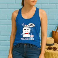 Wellness Nurse Halloween I Will Stab You Funny Ghost Gift Womens Tank Top