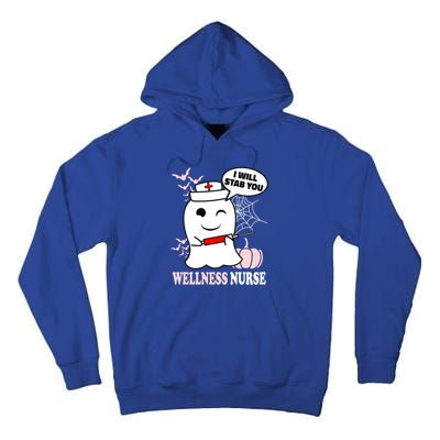 Wellness Nurse Halloween I Will Stab You Funny Ghost Gift Tall Hoodie