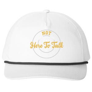 Workout: Not Here To Talk Gym Sayings Gift Snapback Five-Panel Rope Hat