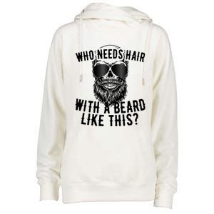 Who Needs Hair With A Beard Like This For Sexy Bald Womens Funnel Neck Pullover Hood