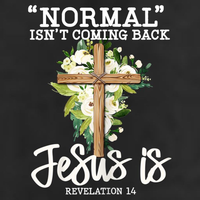Womens Normal Isnt Coming Back Jesus Is Christian Flower Cross Adult Drive Performance Visor