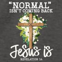 Womens Normal Isnt Coming Back Jesus Is Christian Flower Cross Vector Backpack