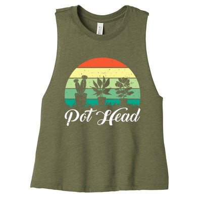 Women Nice I Do Pot Funny Gardening Floral Women's Racerback Cropped Tank