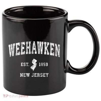 Weehawken New Jersey Nj Vintage Athletic Sports 11oz C Handle Ceramic Mug