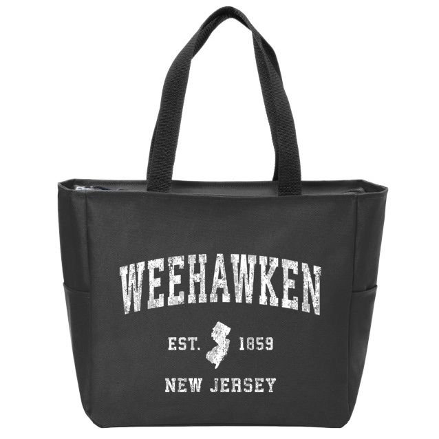 Weehawken New Jersey Nj Vintage Athletic Sports Zip Tote Bag