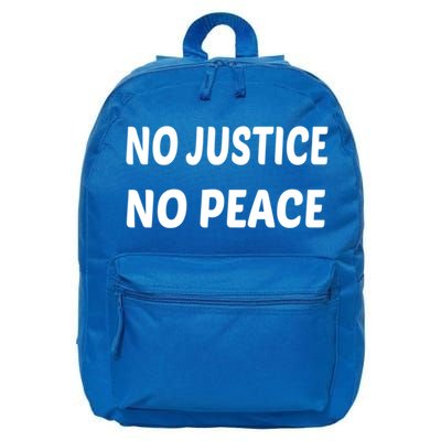 Wo's No Justice No Peace Gift 16 in Basic Backpack