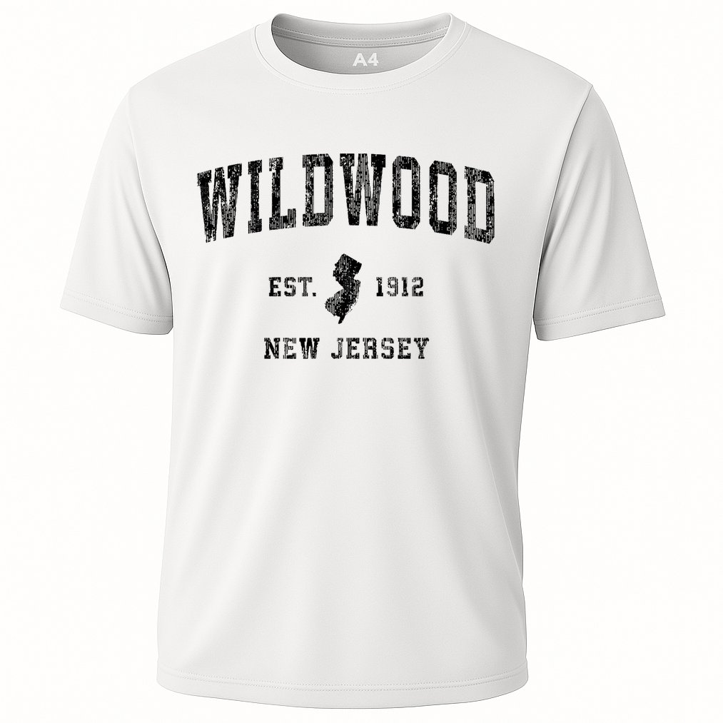 Wildwood New Jersey Nj Vintage Athletic Sports Design Cooling Performance Crew T-Shirt