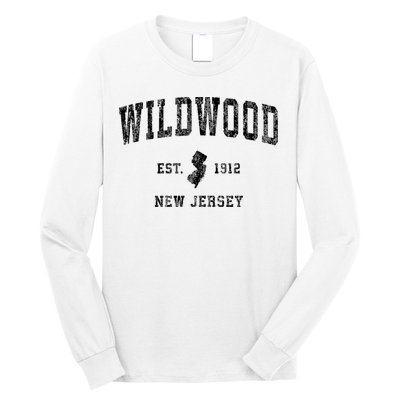 Wildwood New Jersey Nj Vintage Athletic Sports Design Long Sleeve Shirt