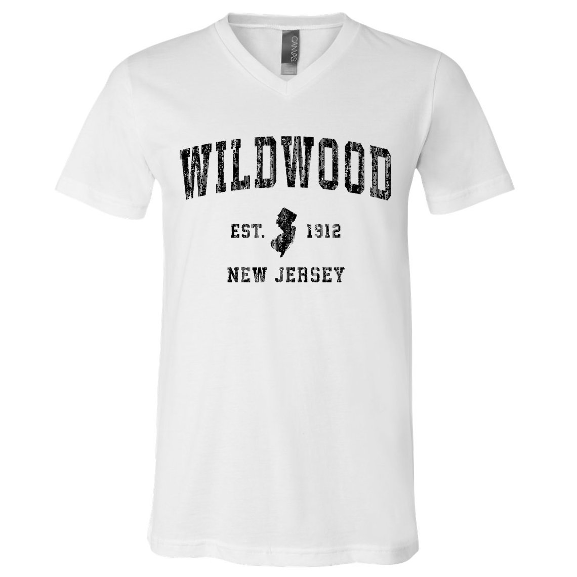 Wildwood New Jersey Nj Vintage Athletic Sports Design V-Neck T-Shirt