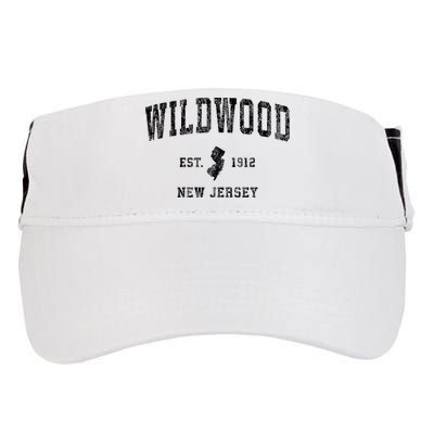 Wildwood New Jersey Nj Vintage Athletic Sports Design Adult Drive Performance Visor