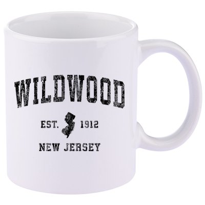 Wildwood New Jersey Nj Vintage Athletic Sports Design 11oz C Handle Ceramic Mug