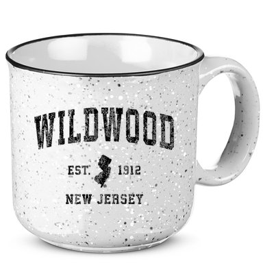 Wildwood New Jersey Nj Vintage Athletic Sports Design 15oz Campfire Ceramic Mug