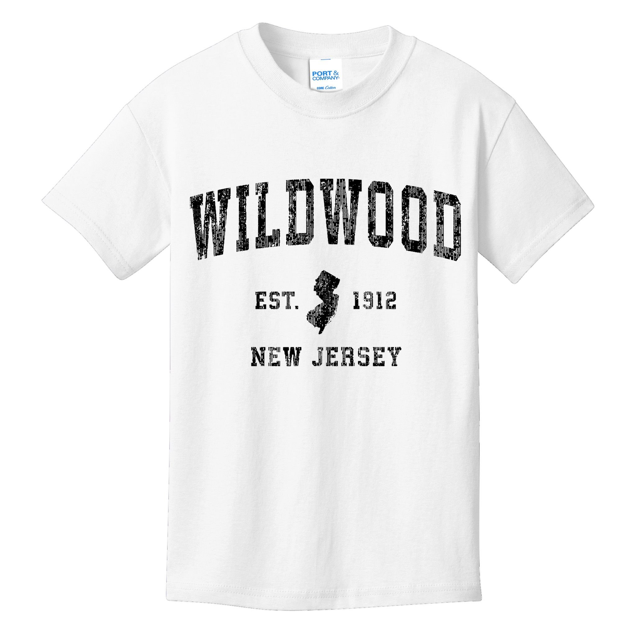 Wildwood New Jersey Nj Vintage Athletic Sports Design Kids T-Shirt