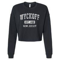 Wyckoff New Jersey Nj Vintage Sports Established Cropped Pullover Crew