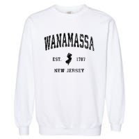 Wanamassa New Jersey Nj Vintage Athletic Black Sports Garment-Dyed Sweatshirt