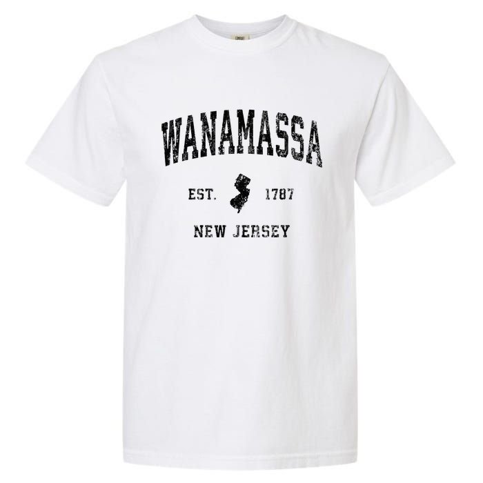 Wanamassa New Jersey Nj Vintage Athletic Black Sports Garment-Dyed Heavyweight T-Shirt