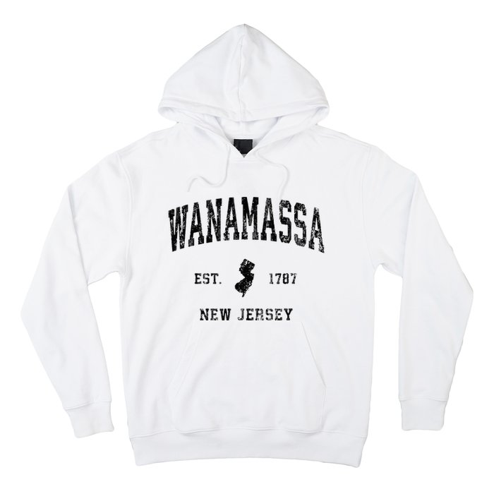 Wanamassa New Jersey Nj Vintage Athletic Black Sports Hoodie