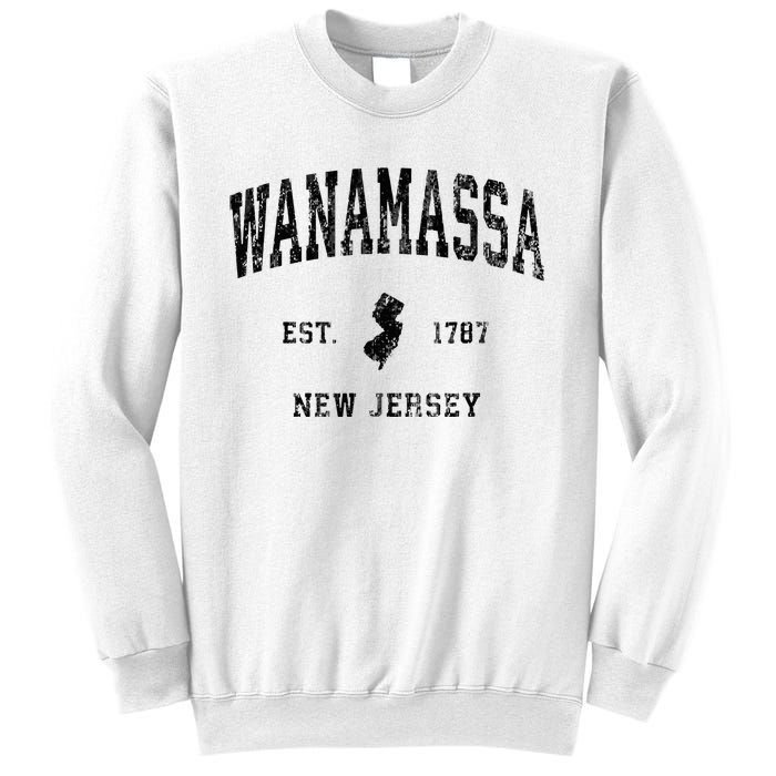 Wanamassa New Jersey Nj Vintage Athletic Black Sports Sweatshirt