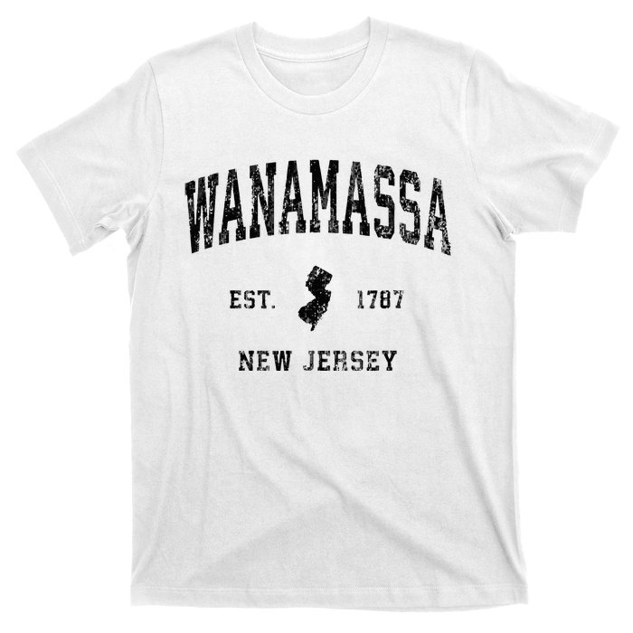 Wanamassa New Jersey Nj Vintage Athletic Black Sports T-Shirt